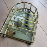 Glass and brass display shelf to install or hang