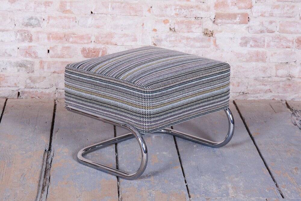 Set of Czech Bauhaus Armchair and Ottoman attributed to W. Gispen for Mücke-Melder, 1930s, Set of 2