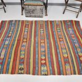4x7 Handmade Wool Turkish Vintage Kilim Rug, 136x201Cm SK 32979