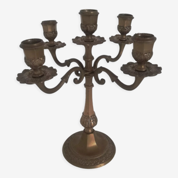 Vintage brass chandelier 5-burner