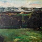 Interesting Impressionist Landscape - High Quality Silver Gilt Frame