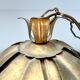 Two vintage pendant lights in gold metal