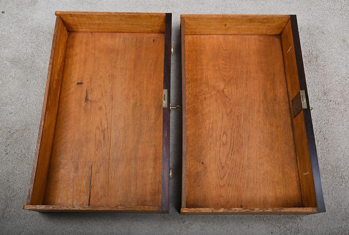 Rosewood and rosewood marquetry commode, Louis XVI style – late 19th century