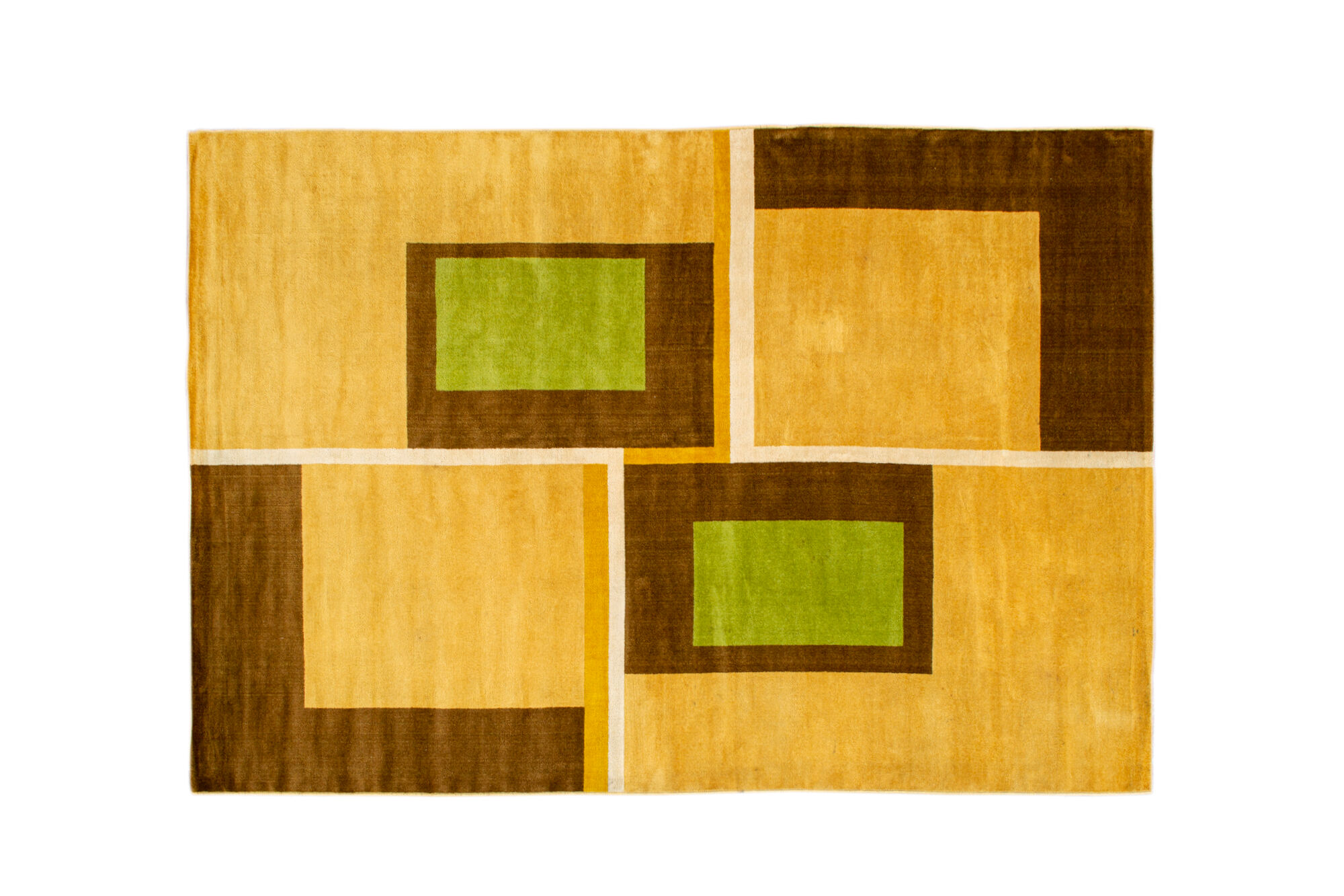 Italian Wool Rug with Geometric Designs, 1950s