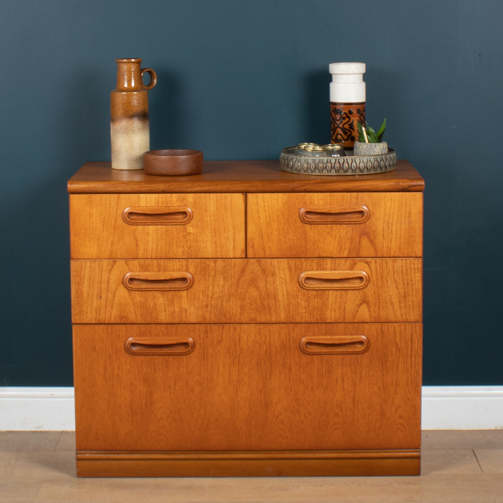 Restored Teak 1960s Retro 2 Drawer Over 3 Chest Of Drawers By Meredew