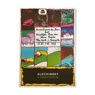 Original exhibition poster of pierre alechinsky, alechinsky at the printing house, 1978