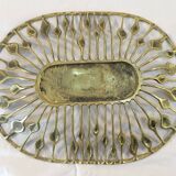 Vintage bronze fruit basket design austrian year 50