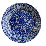 Assiette Fajalauza espagnole ancienne avec grenade peinte à la main en bleu