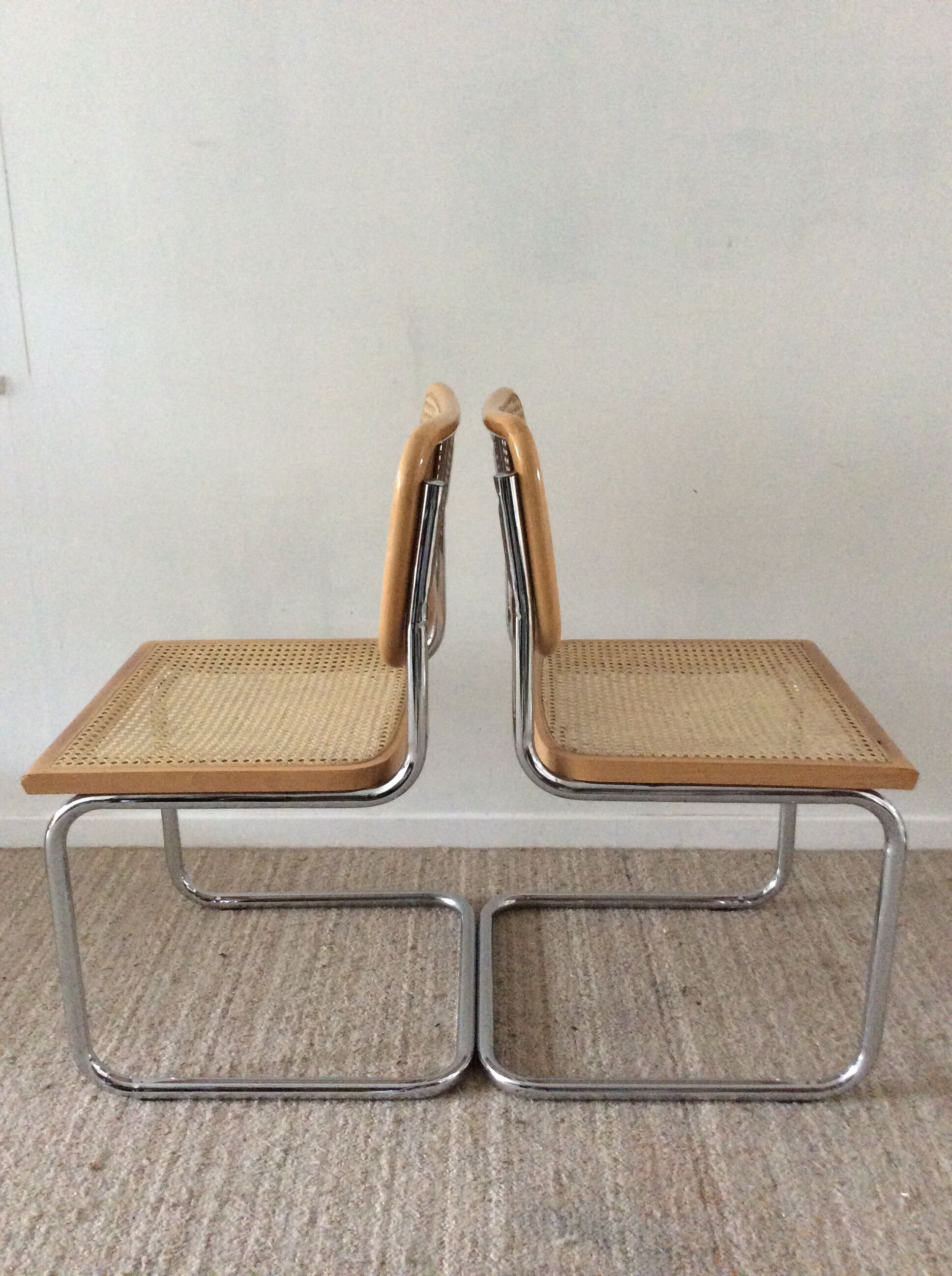 Pair of Marcel Breuer Cesca B32 chairs