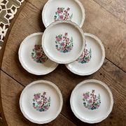 Set of 6 vintage dessert plates, "Indian Tree" pattern by Digoin