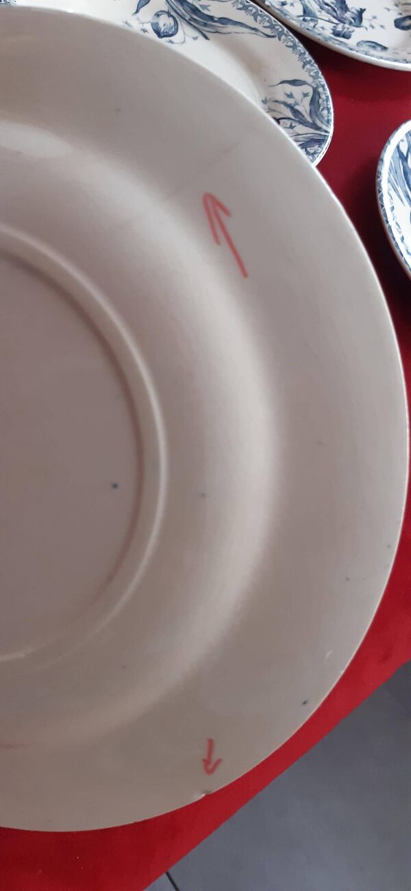 Lot de 6 assiettes anciennes terre de fer