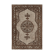 Hand-knotted carved anatolian 1980s 214 cm x 318 cm brown rug