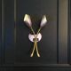 Vintage 1950s brass double wall sconce in the Italian Stilnovo style