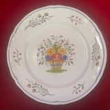 Set of 3 decorative plates Faience by Pornic Bouquets rooster bird 24,5 cm