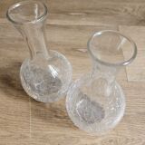 Pair of cracked glass vases