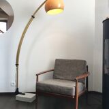 Arc floor lamp gilded stretch 70s
