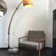Arc floor lamp gilded stretch 70s