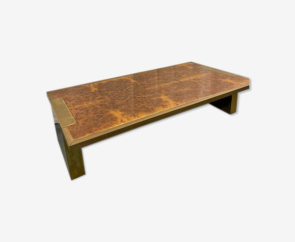 Table basse en laiton et érable