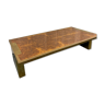 Brass and Maple Coffee Table