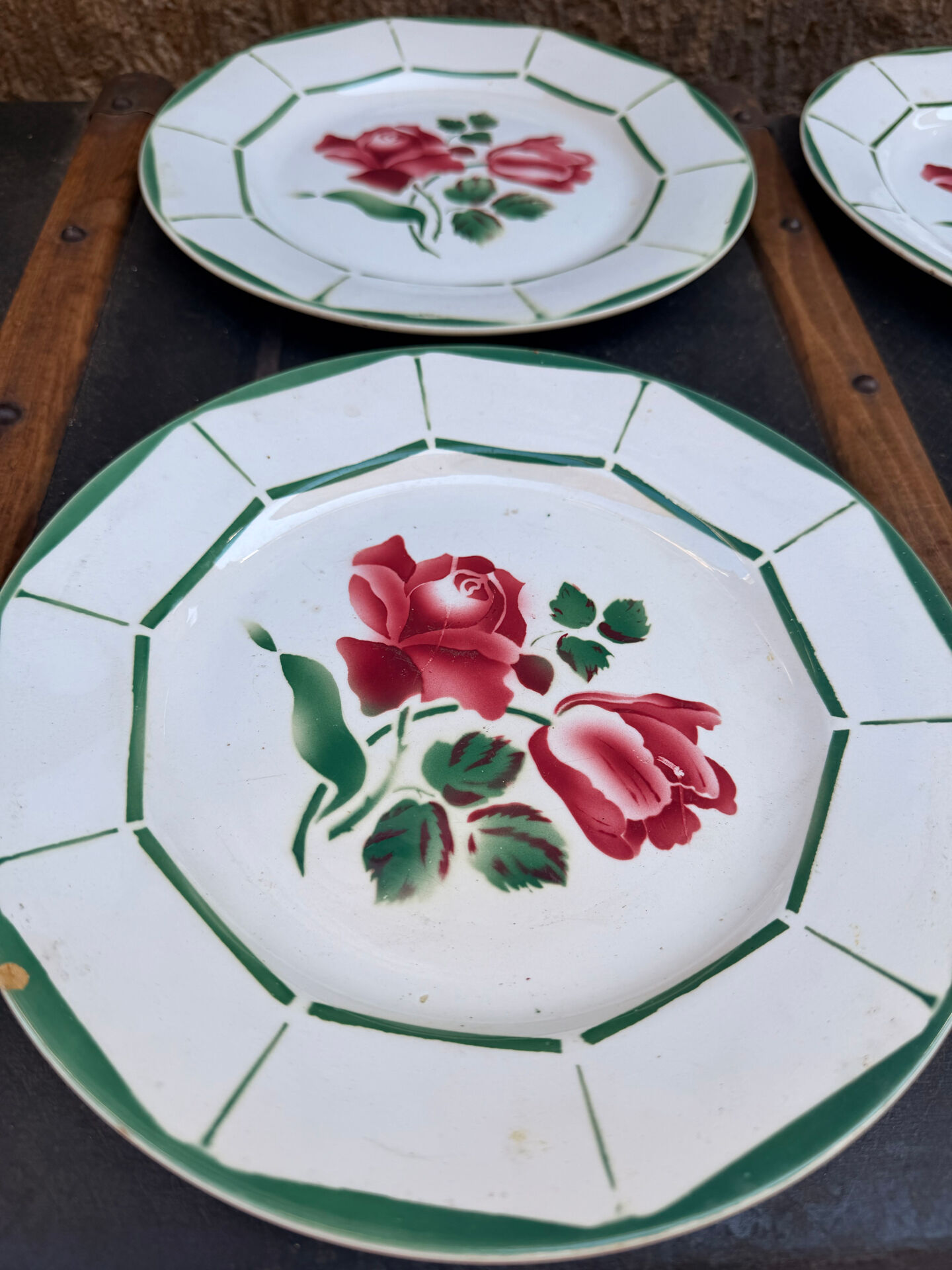 4 Digoin Sarreguemines plates