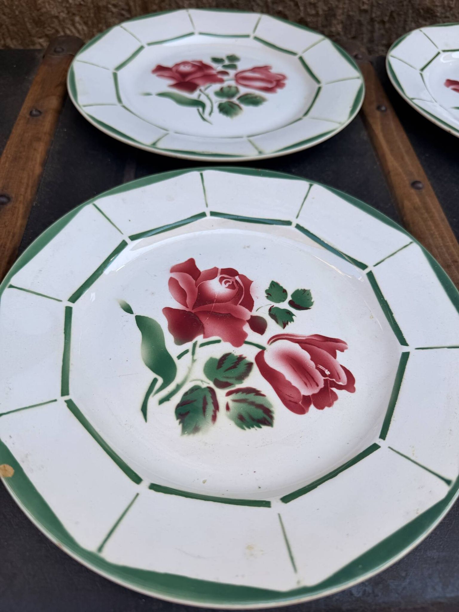 4 Digoin Sarreguemines plates