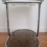 Chrome serving trolley with 70s design