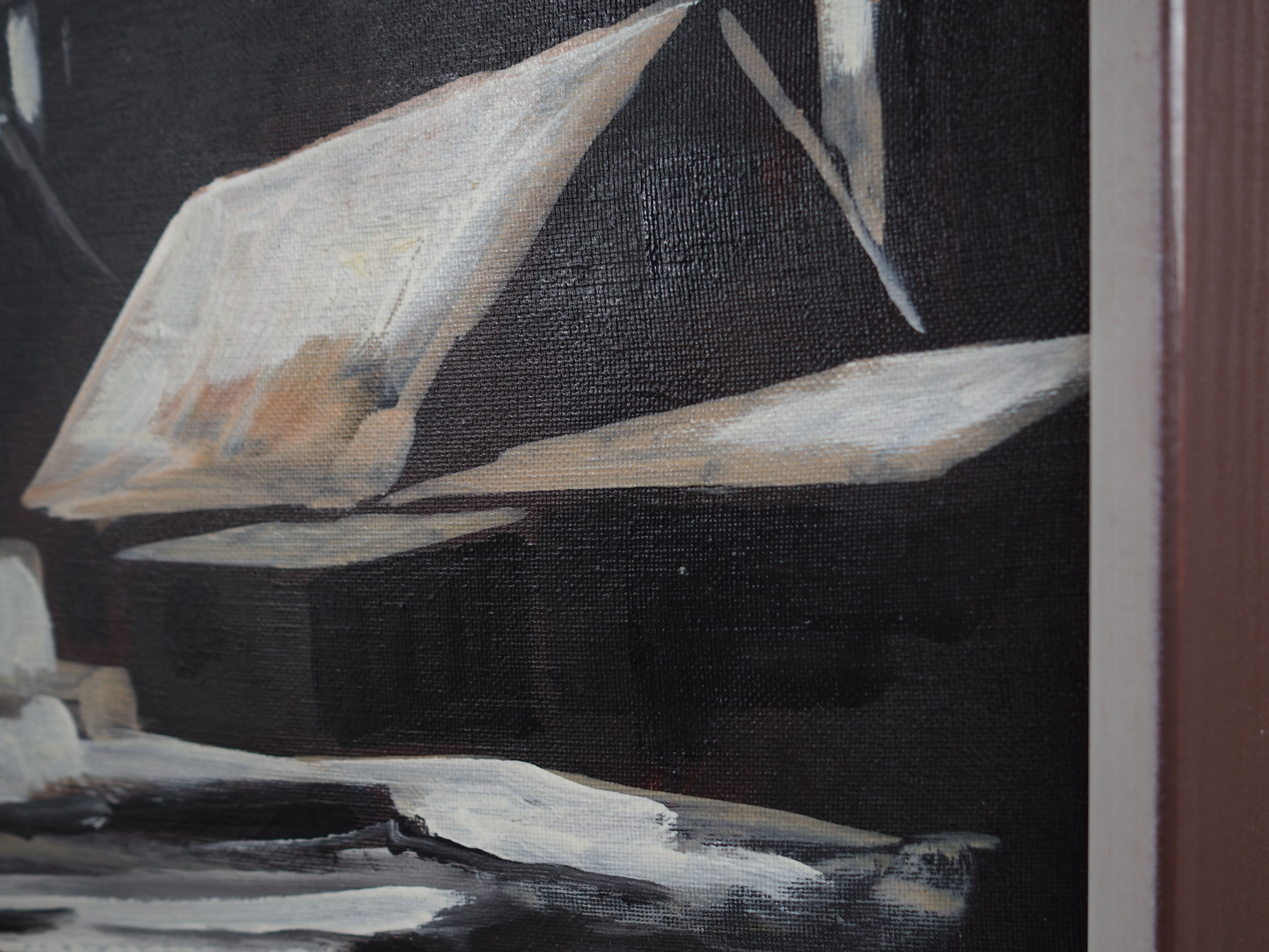 Painting „The Winter Aurora”, Scandinavian design, 1970s