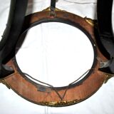 Napoleon III Gueridon Table blackened wood and gilded bronze swan - Mother-of-pearl marquetry top 19th century.