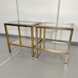 Pair gold Pierre Vandel side tables