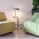 Armchair 1980s water green wool fabric