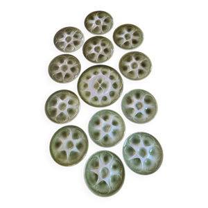 Service huîtres vintage - loups assiettes