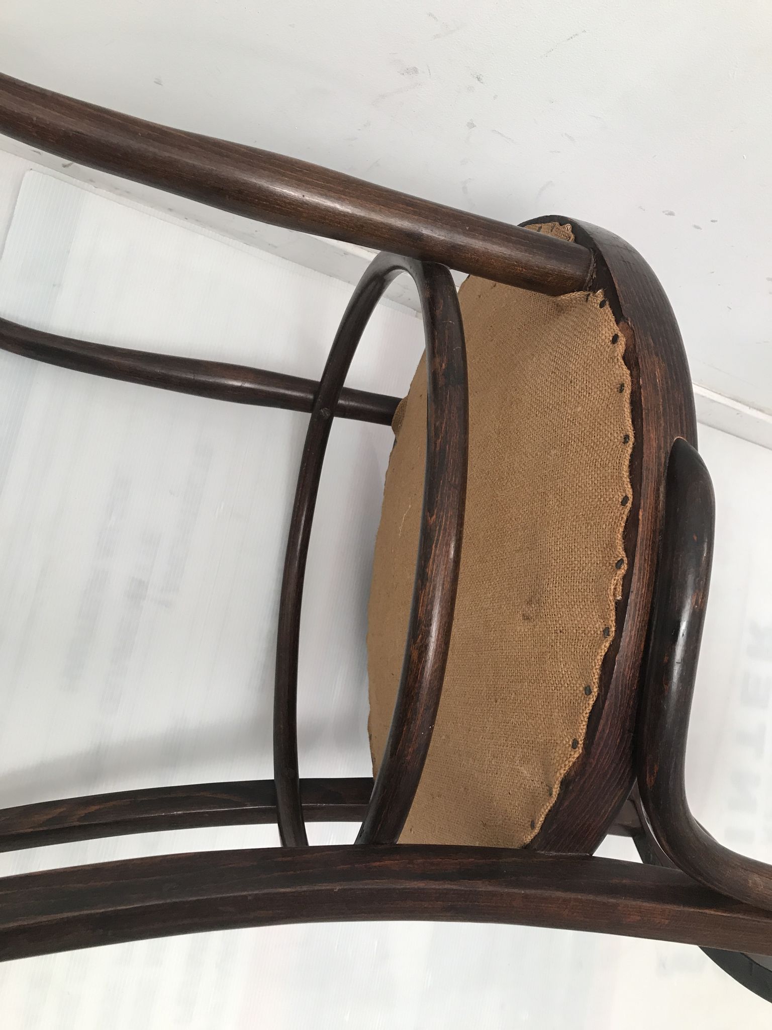 Old curved wooden chair