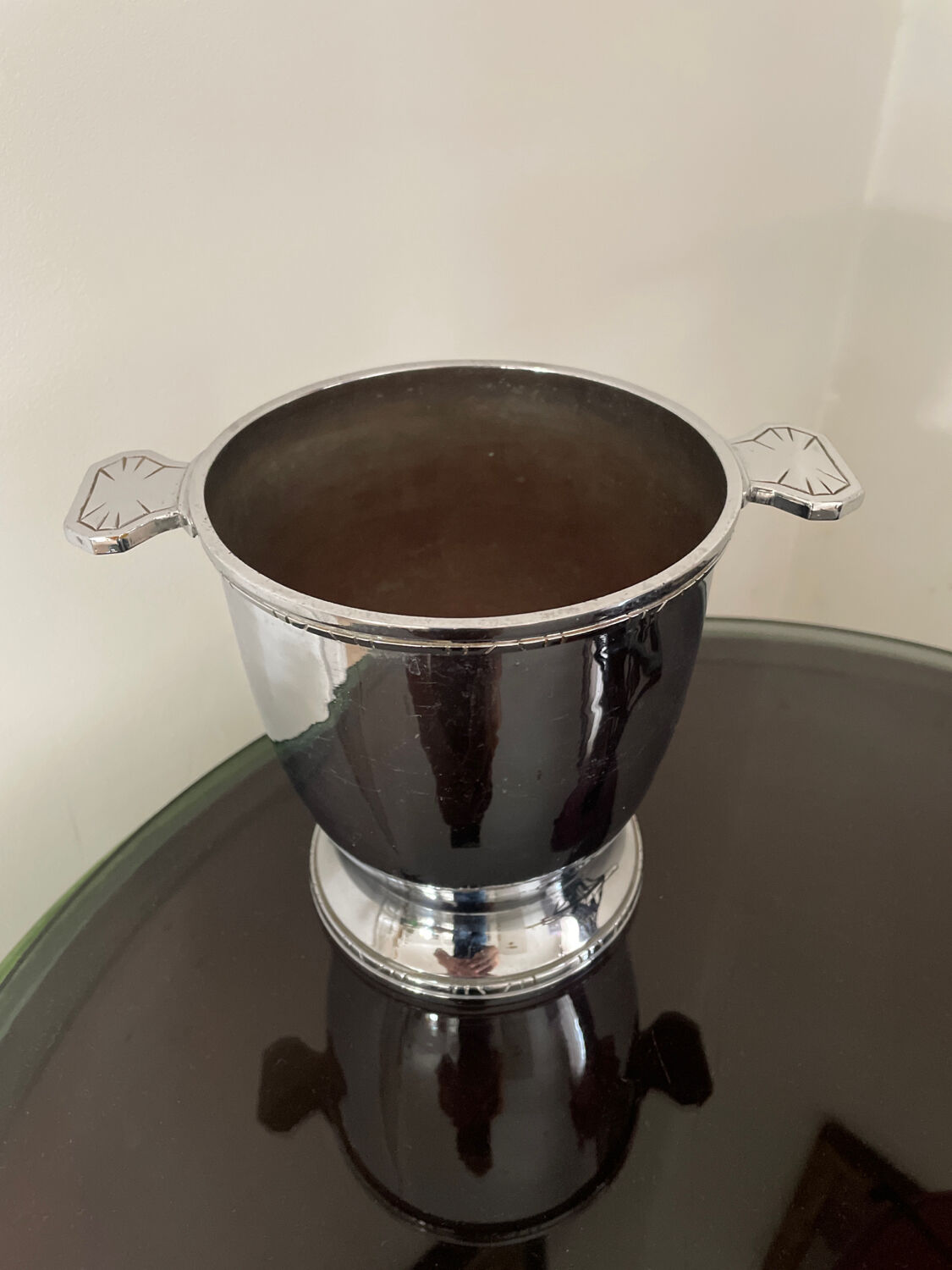 Art Deco silver metal ice bucket