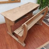 Double wooden school desk