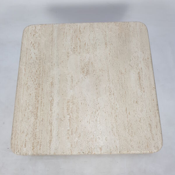 Table basse italienne en travertin, années 1980