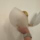 Pair of double wall sconces, gold leaf, shell, Hollywood Regency