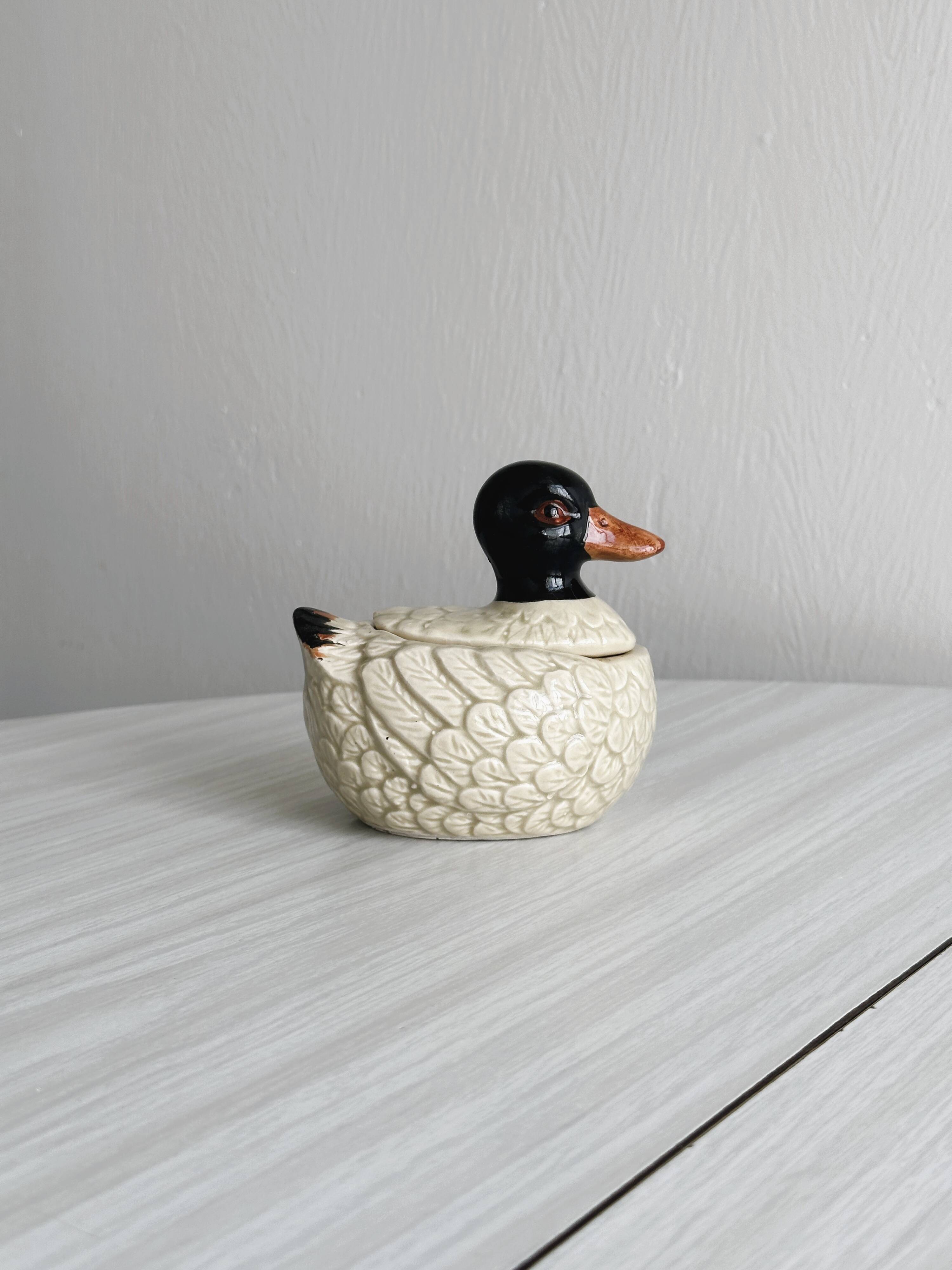 Duck mustard pot, kitchen decor, small jam pot.