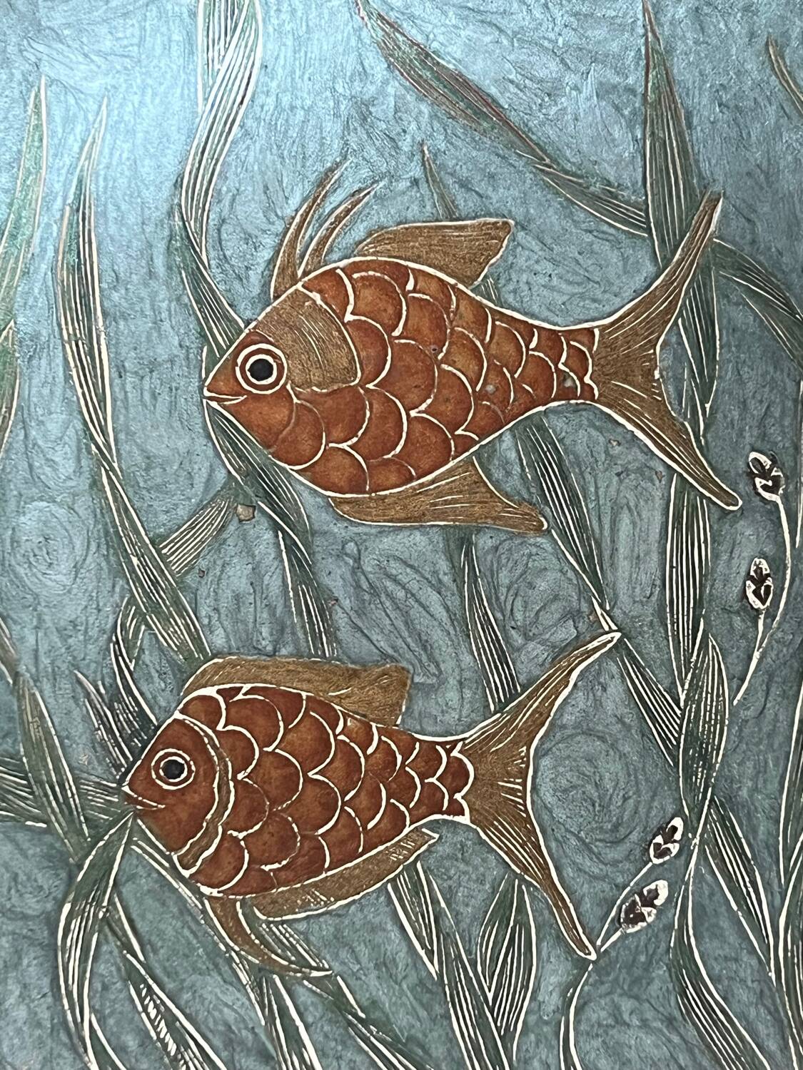 Enameled brass bowl – piece signed by the artist A.Schelde
