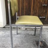 Series of 4 vintage chairs in Skaï