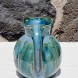 Blue ceramic melon pitcher