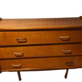 Vintage 1950 oak chest of drawers with pyramidal drawers