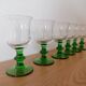 6 verres de liqueur à pied vert