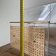 Magazine rack in plexiglass, brass and cane, 1970