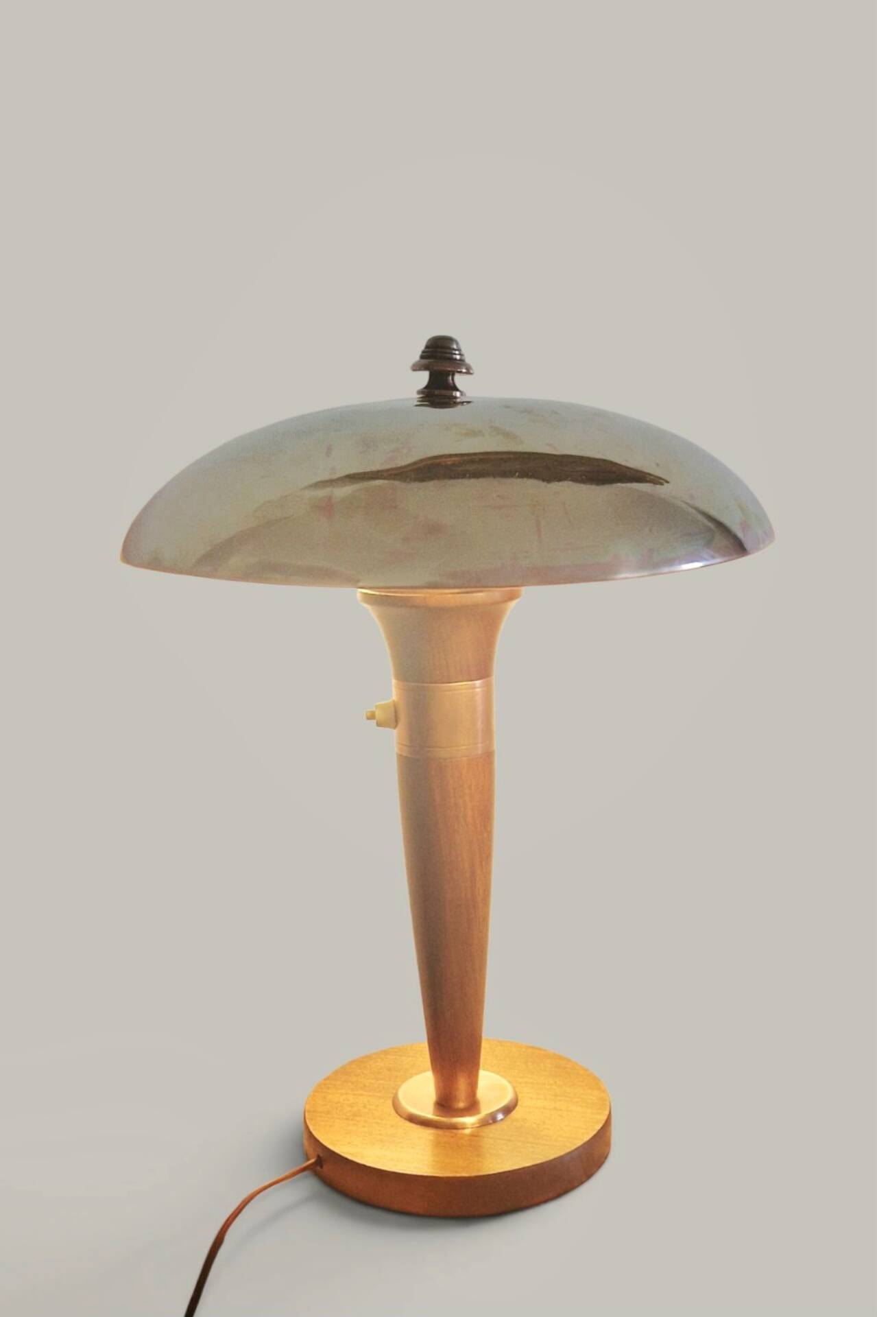 Lampe style Art Déco articulée - Bois et laiton - 1930
