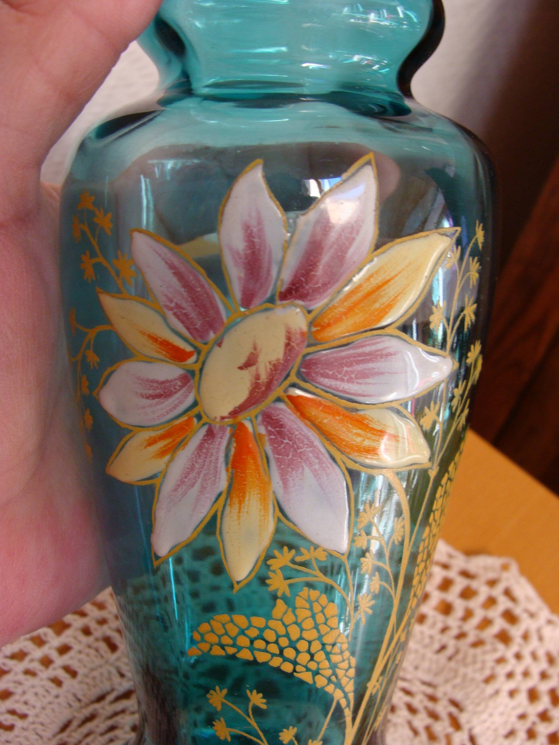 Legras vase with dahlia