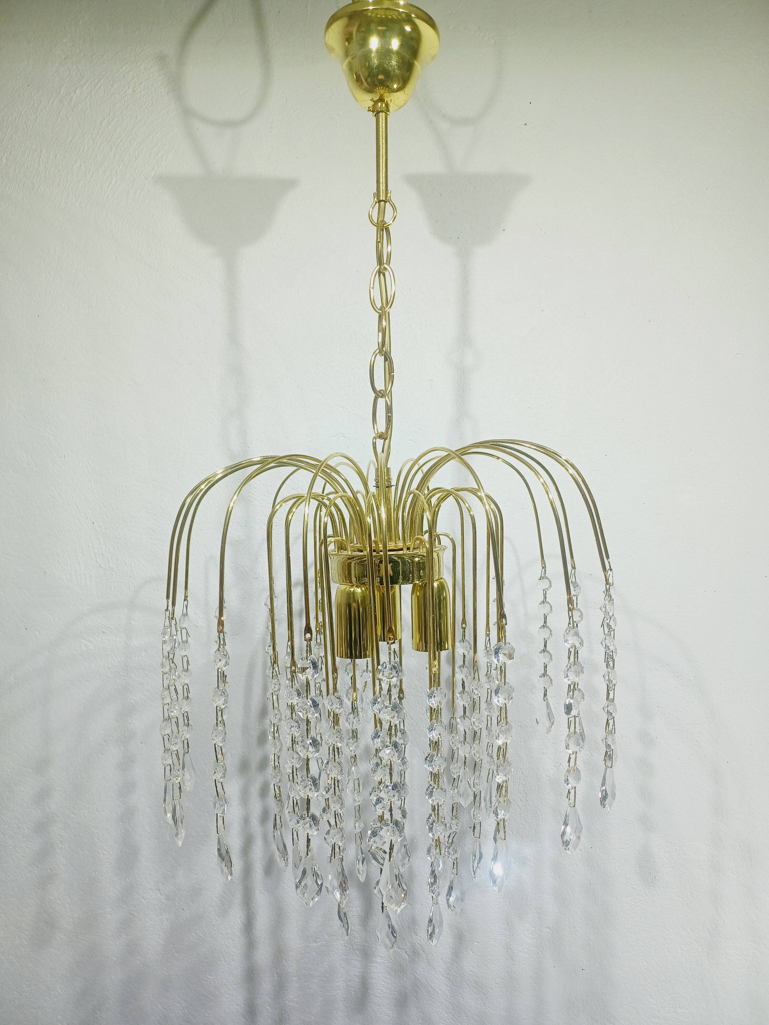 3 light crystal chandelier