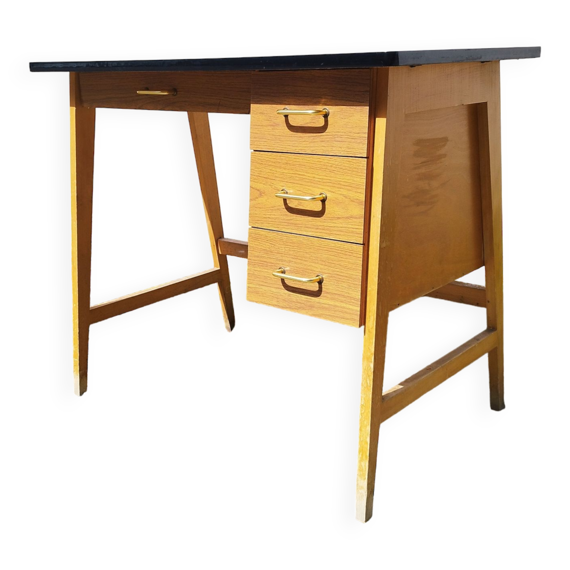 1950s vintage compass foot desk