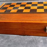 Jeu de jacquet, backgammon, dames en coffret ancien