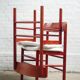 Set of six red stained Farstrup dining chairs 'model 250', Denmark, 1960s