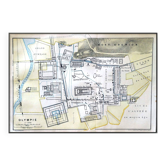 Sanctuary of Olympia, Greece, original plan printed in 1910.
